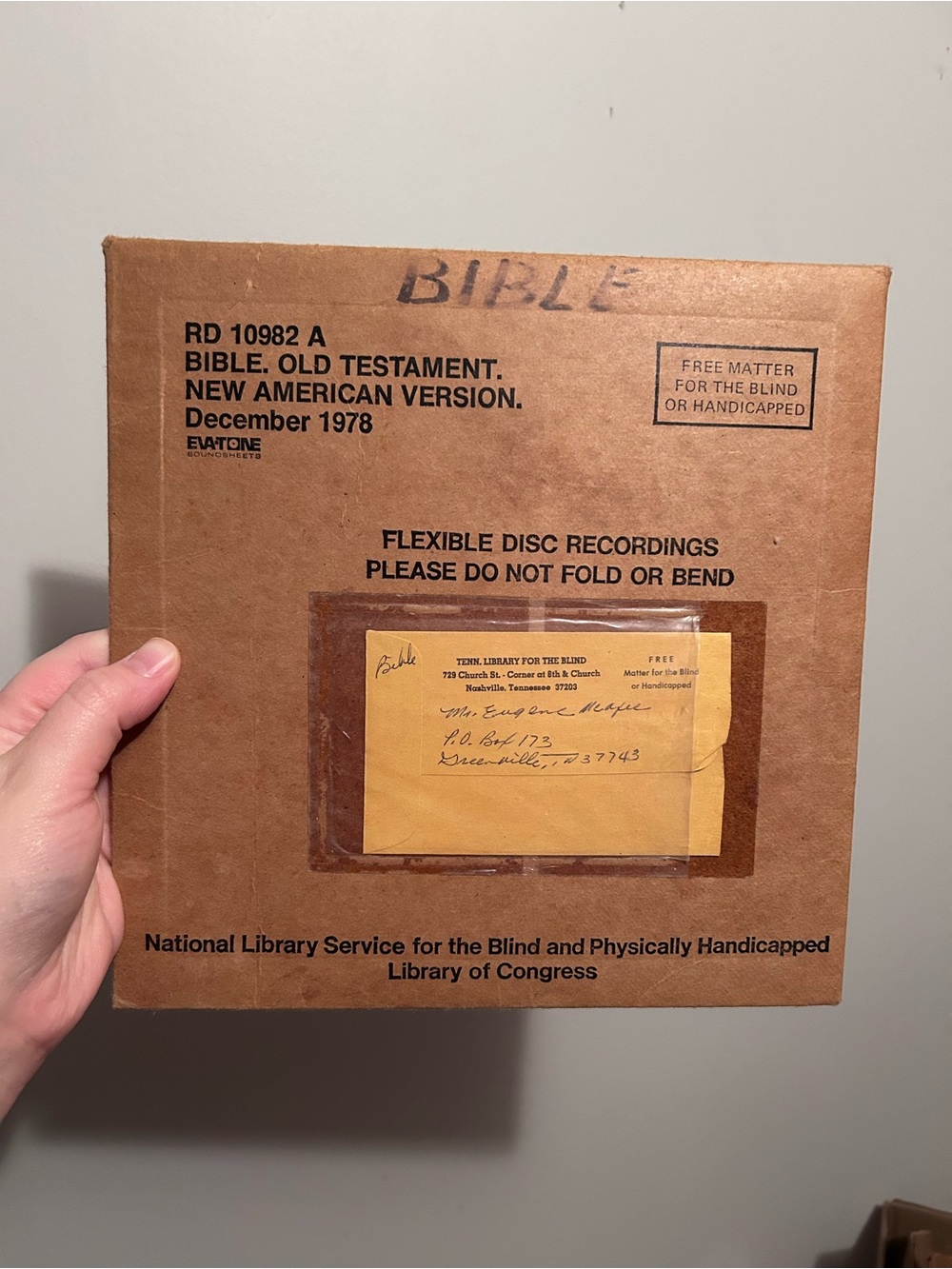 Bible New American Version Old Testament Vinyl Record flexible Disks vintage